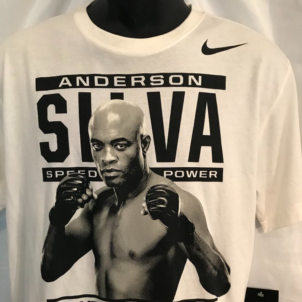 Nike Anderson Silva Speed Power Fight With Honor Athletic Sport Tee Shirt - Picture 2 of 4